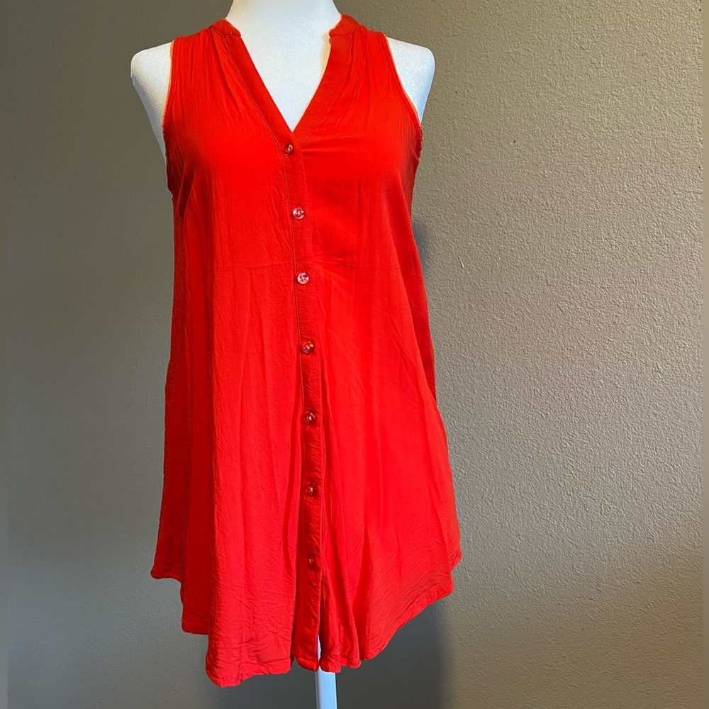 Anthropologie Maeve Red Sleeveless Top Sz 0